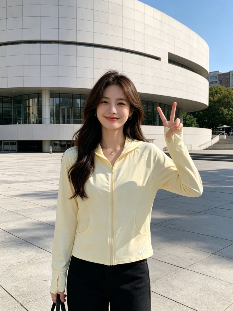 Pale Yellow Lightweight Zip-Up Jacket view