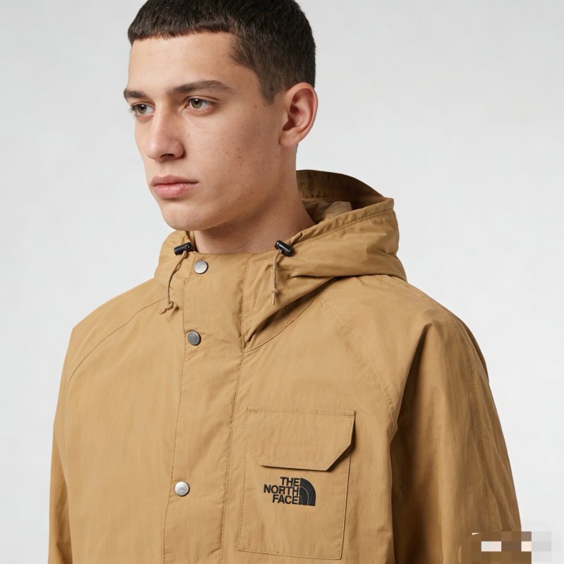 The North Face Khaki Windbreaker Hooded Jacket