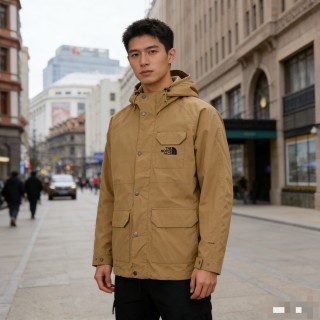 The North Face Khaki Windbreaker Hooded Jacket view 4