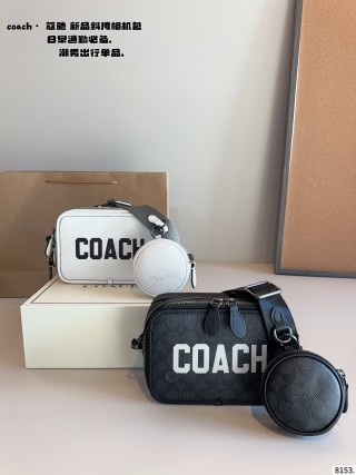 Coach Black Crossbody Camera Bag Set with Pouch view 3