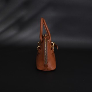 Miu Miu Shell Cognac Leather Top Handle Bag view 3