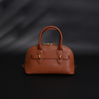 Miu Miu Shell Cognac Leather Top Handle Bag view 6