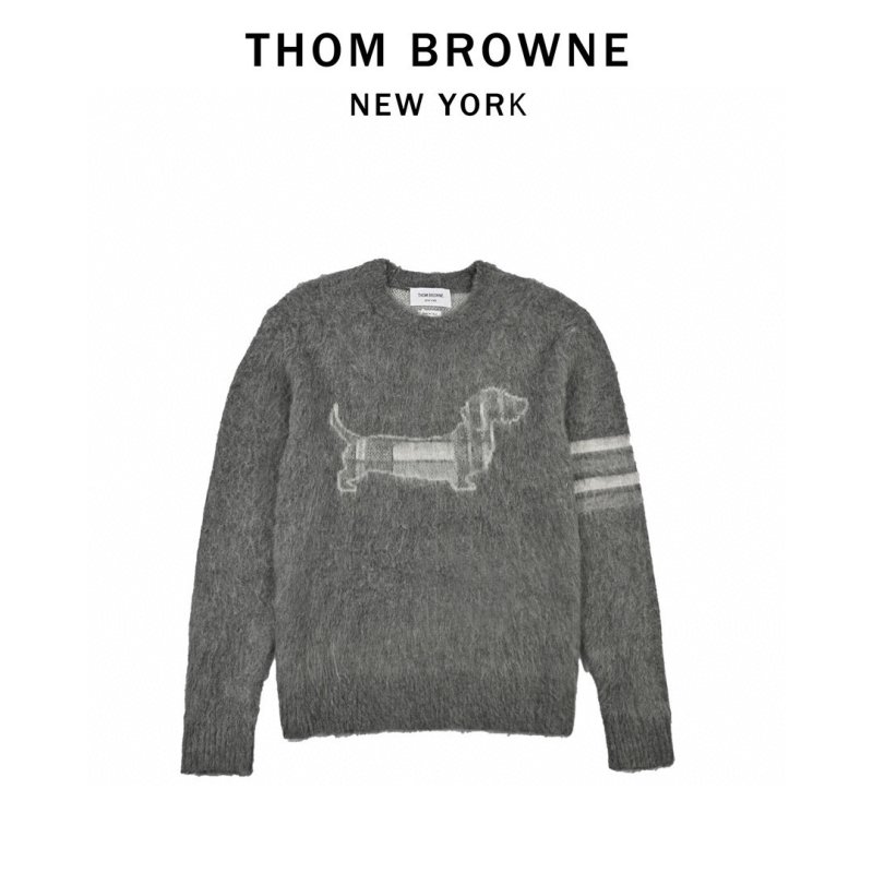 Grey Dachshund Graphic Knit Sweater view