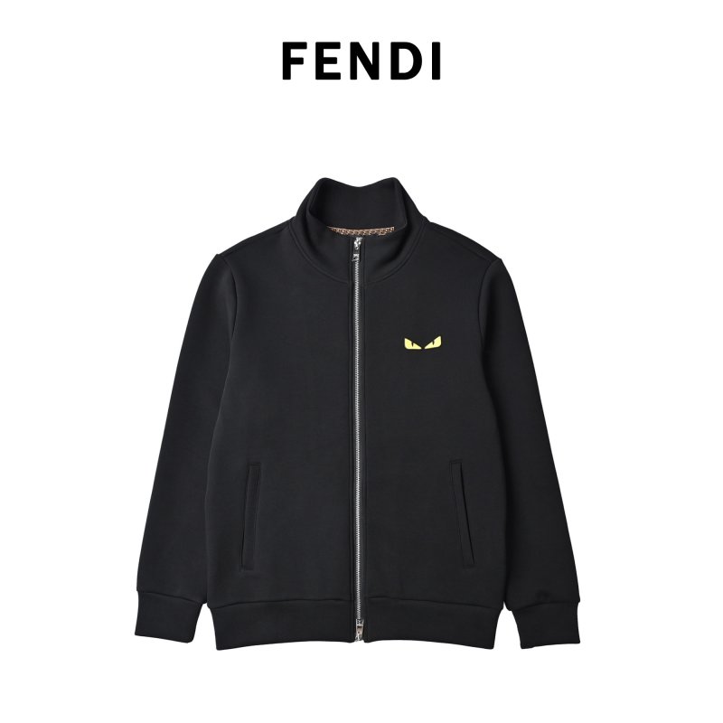 Fendi Black Monster Eye Zip Jacket view