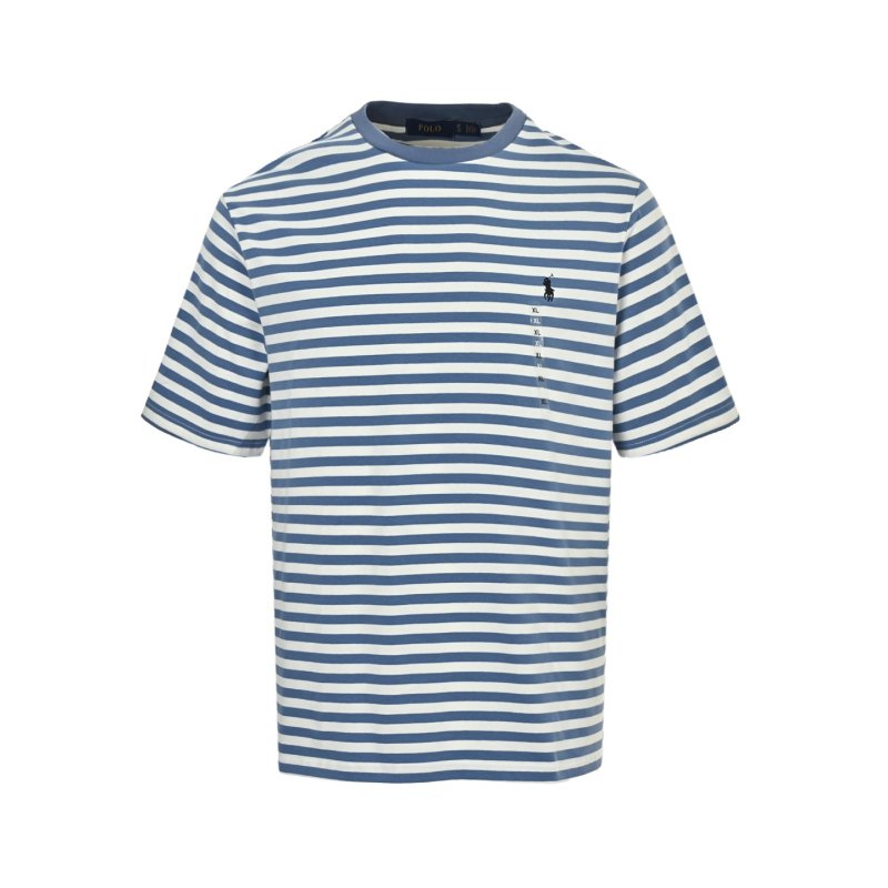 Polo Ralph Lauren Navy Blue & Cream Striped T-Shirt view