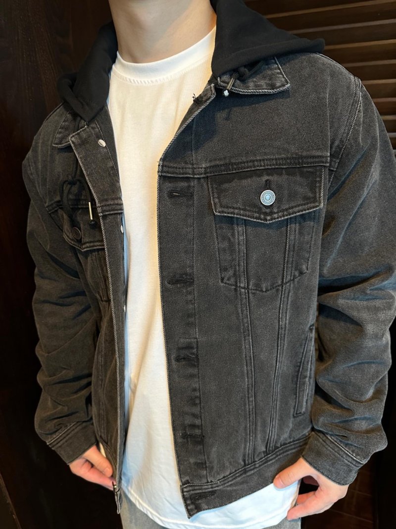 Celine Black Denim Jacket with Back Logo view