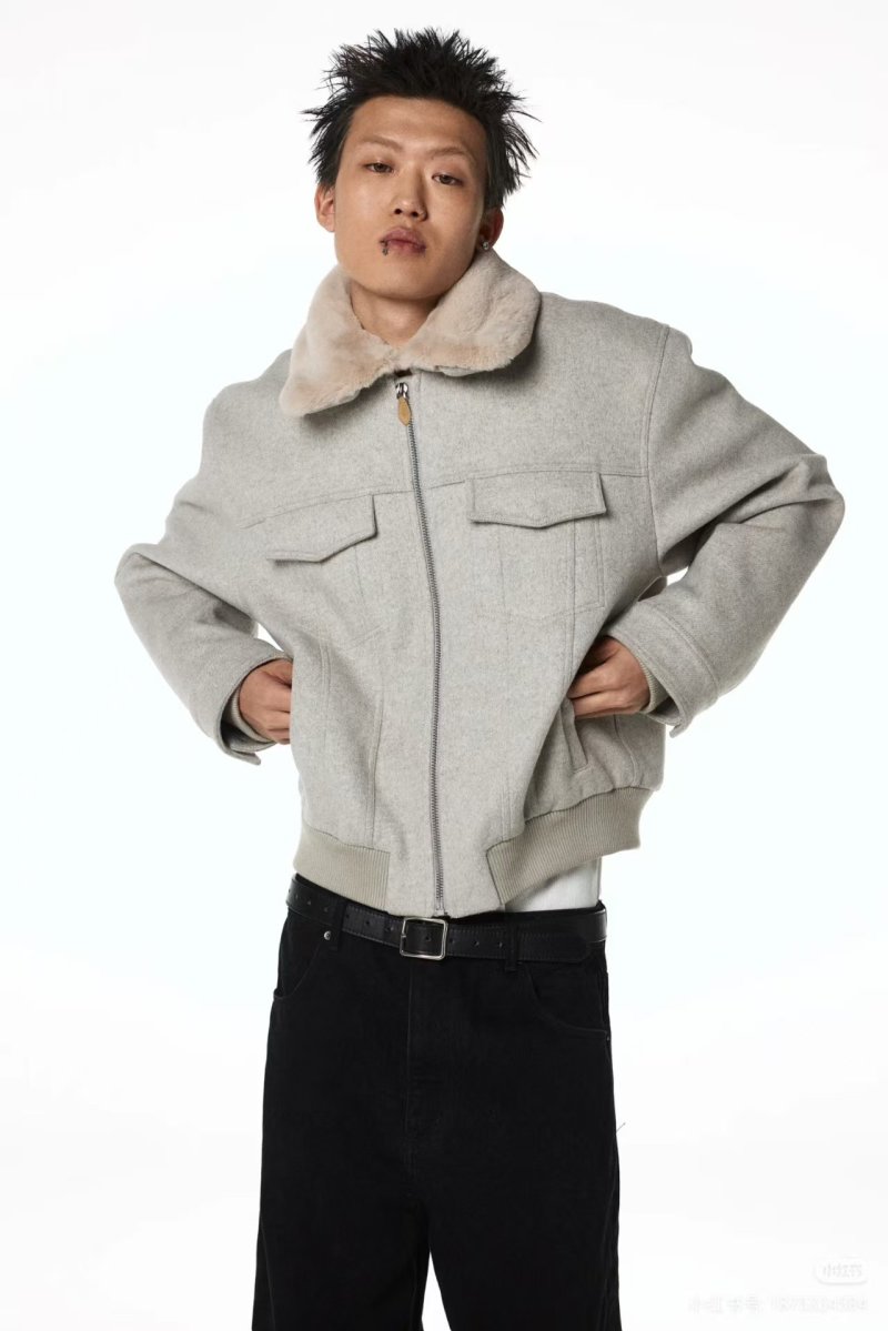 Cream Wool Blend Overshirt Jacket view