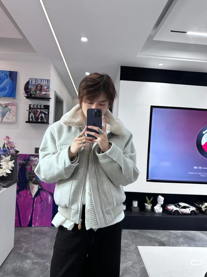 Cream Wool Blend Overshirt Jacket view