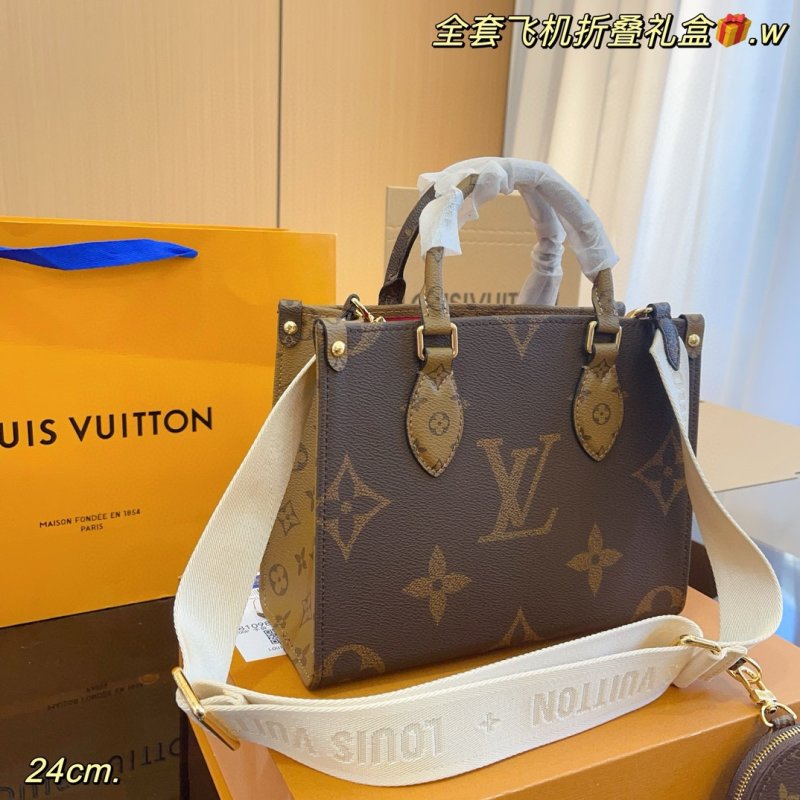 Louis Vuitton OnTheGo Monogram Canvas Tote Bag Brown view