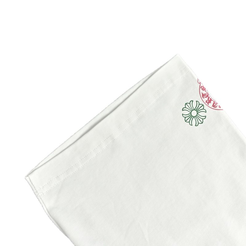 Colorful Floral Cross Print White T-Shirt view