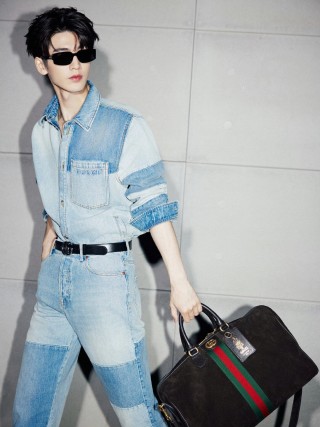 Gucci Light Wash Denim Shirt Blue view 5