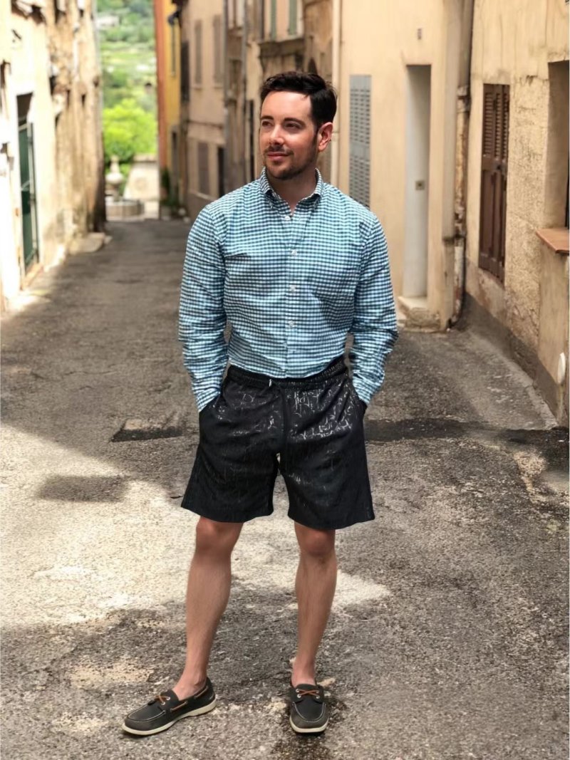 Black Crinkle Nylon Shorts with Drawstring view