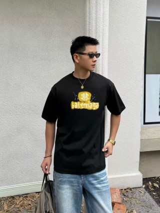 Balenciaga Gold Logo Black T-Shirt view 2