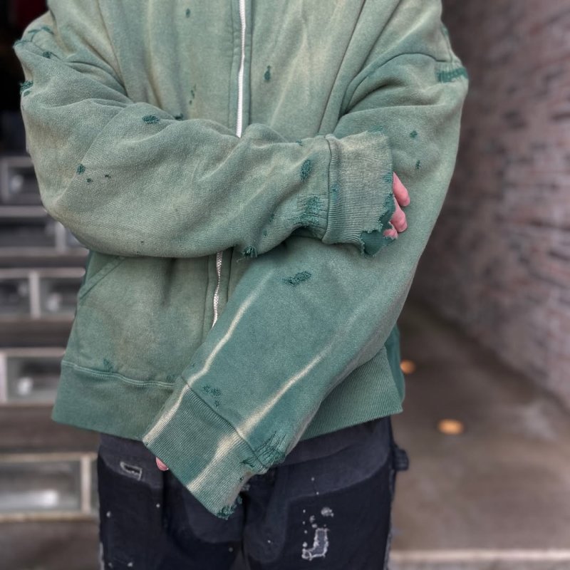 Sage Green Sherpa Lined Zip Hoodie Jacket view