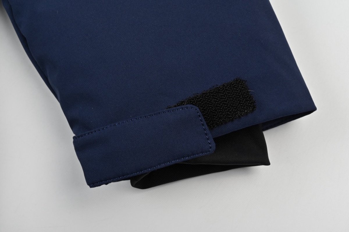 Navy Down Parka Jacket with Fur Hood view