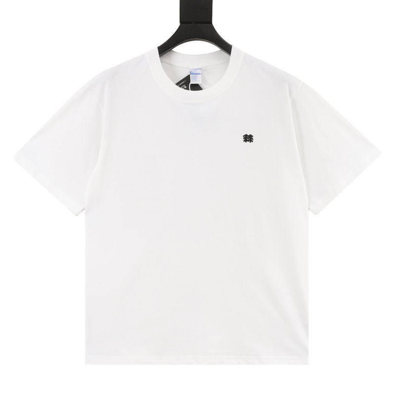 White Short Sleeve T-Shirt with Embroidered Logo view
