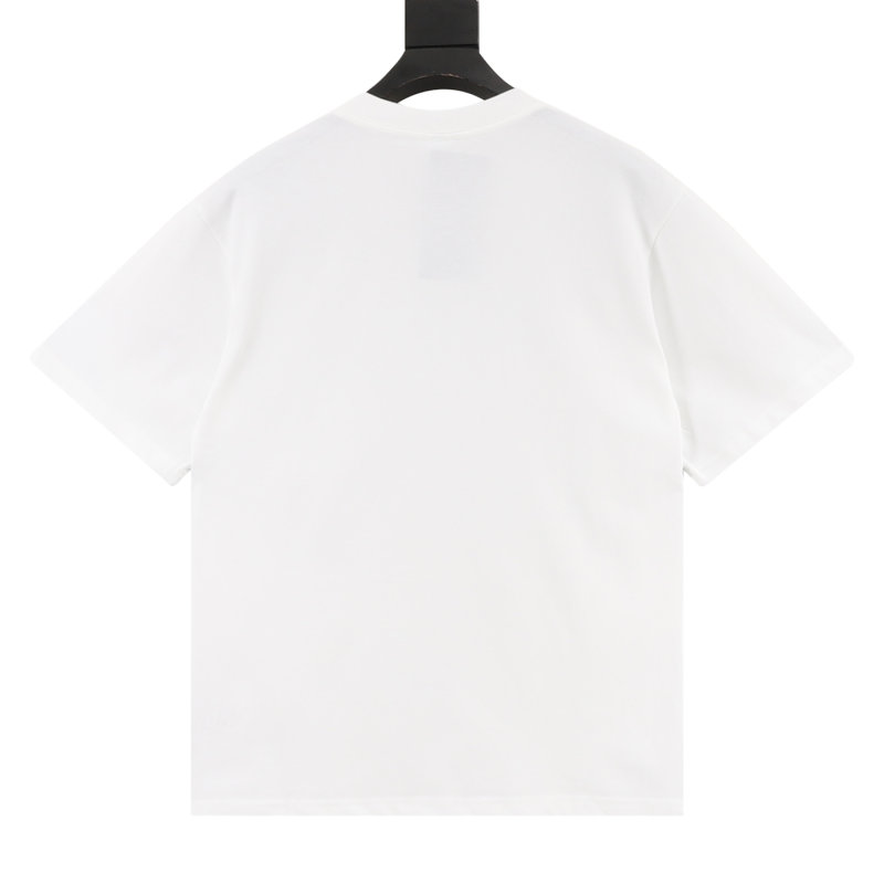 White Short Sleeve T-Shirt with Embroidered Logo view