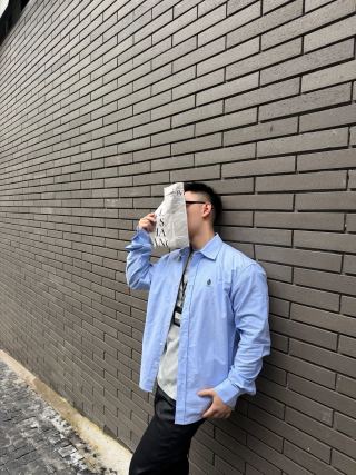 Burberry Light Blue Oxford Button-Up Shirt view 4