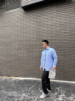 Burberry Light Blue Oxford Button-Up Shirt view 6