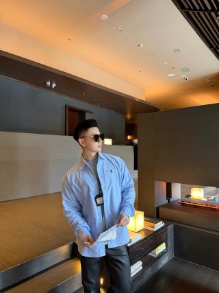 Burberry Light Blue Oxford Button-Up Shirt view 7