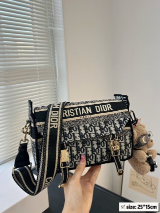 Dior Camp Messenger Bag Black Gold Monogram view 2