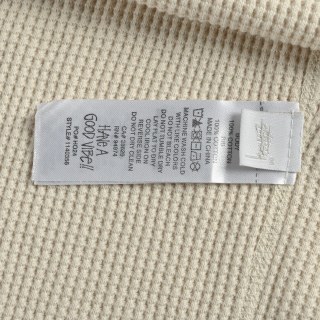 Stussy Waffle Knit Raglan Long Sleeve T-Shirt Cream Burgundy view 11