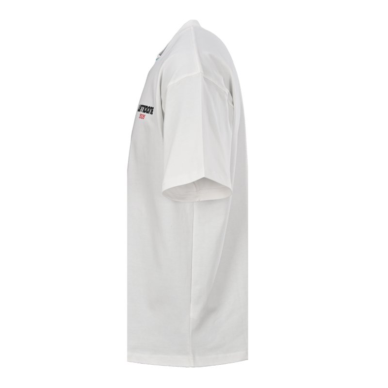 White Short Sleeve T-Shirt with Chest Logo Print view