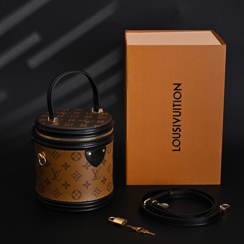 Louis Vuitton Cannes Monogram Canvas Round Bucket Bag Black