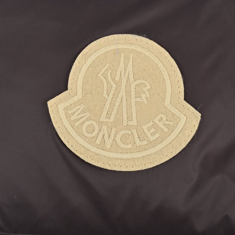 Moncler Black Puffer Down Jacket with Blue Trim view