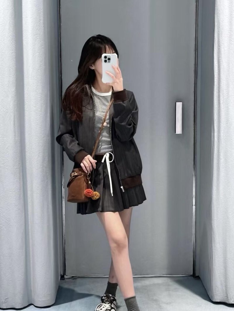 Miu Miu Pinstriped Grey Track Jacket view