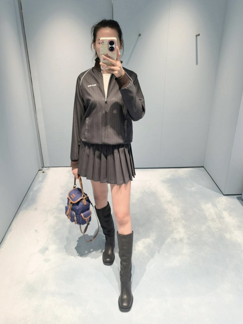 Miu Miu Pinstriped Grey Track Jacket view