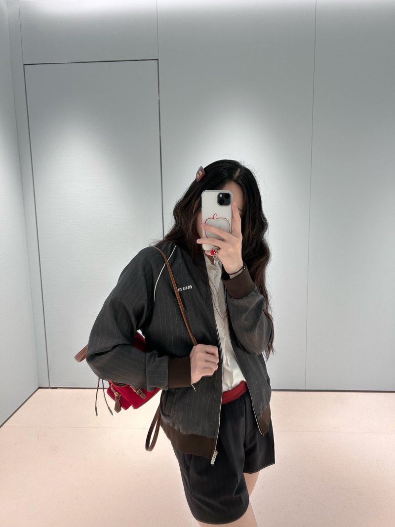 Miu Miu Pinstriped Grey Track Jacket view