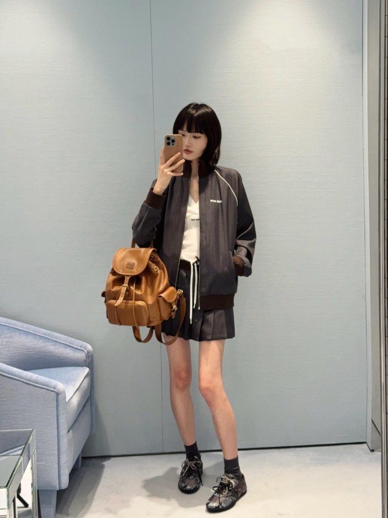 Miu Miu Pinstriped Grey Track Jacket view