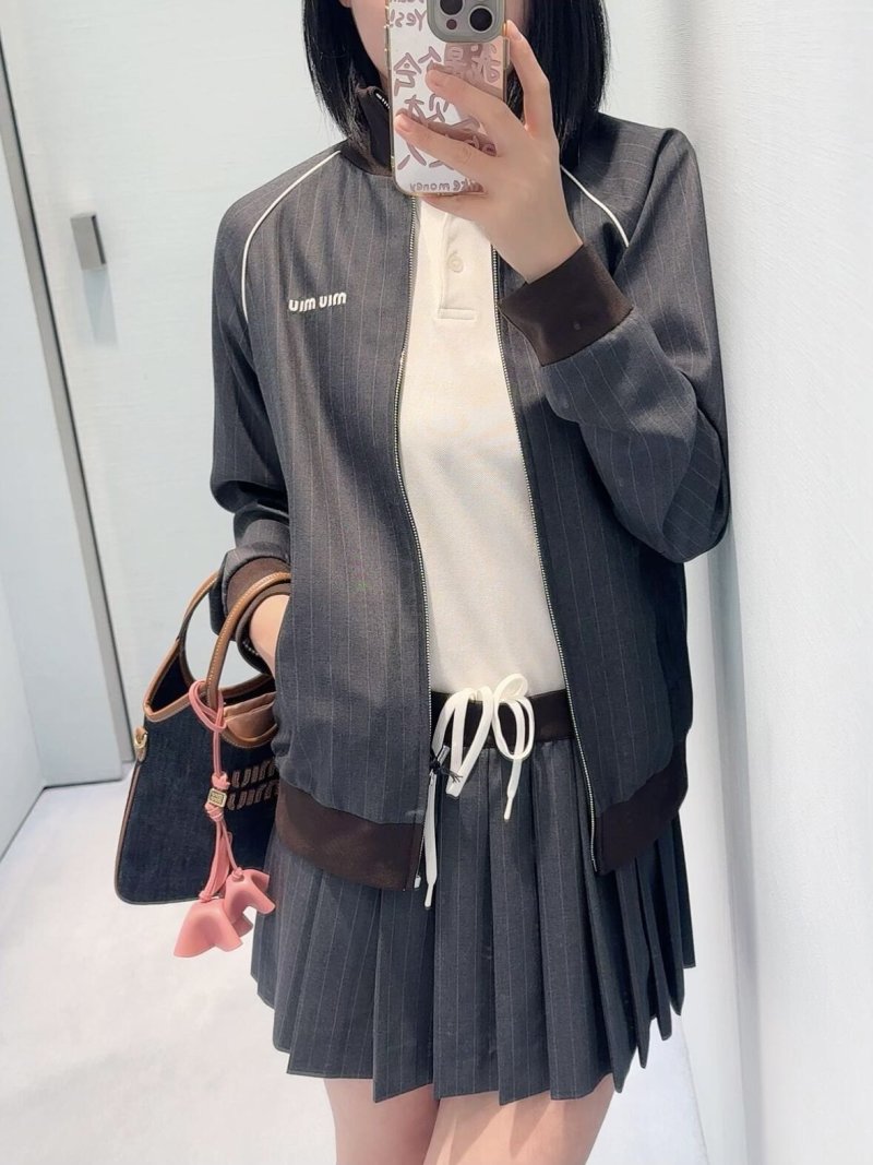 Miu Miu Pinstriped Grey Track Jacket view