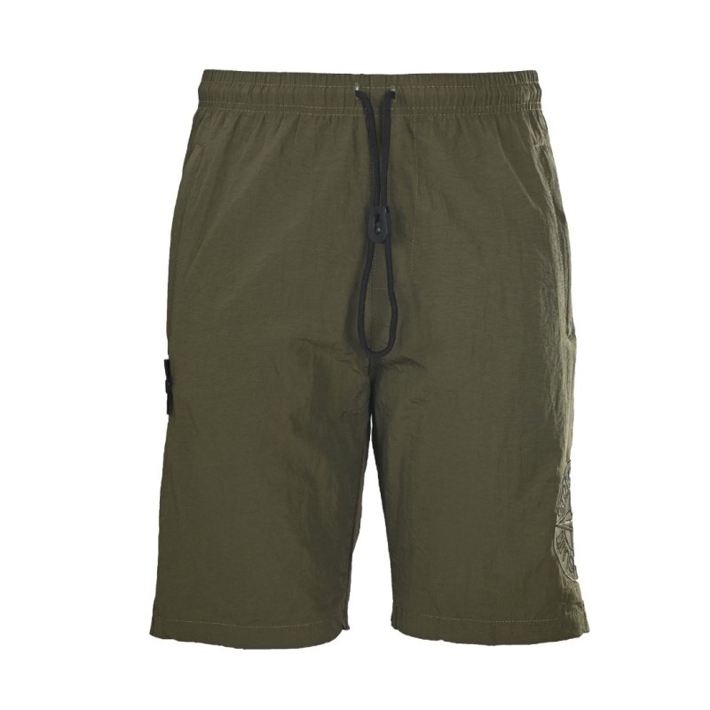 Stone Island Olive Green Cargo Shorts view