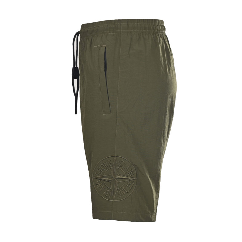 Stone Island Olive Green Cargo Shorts view
