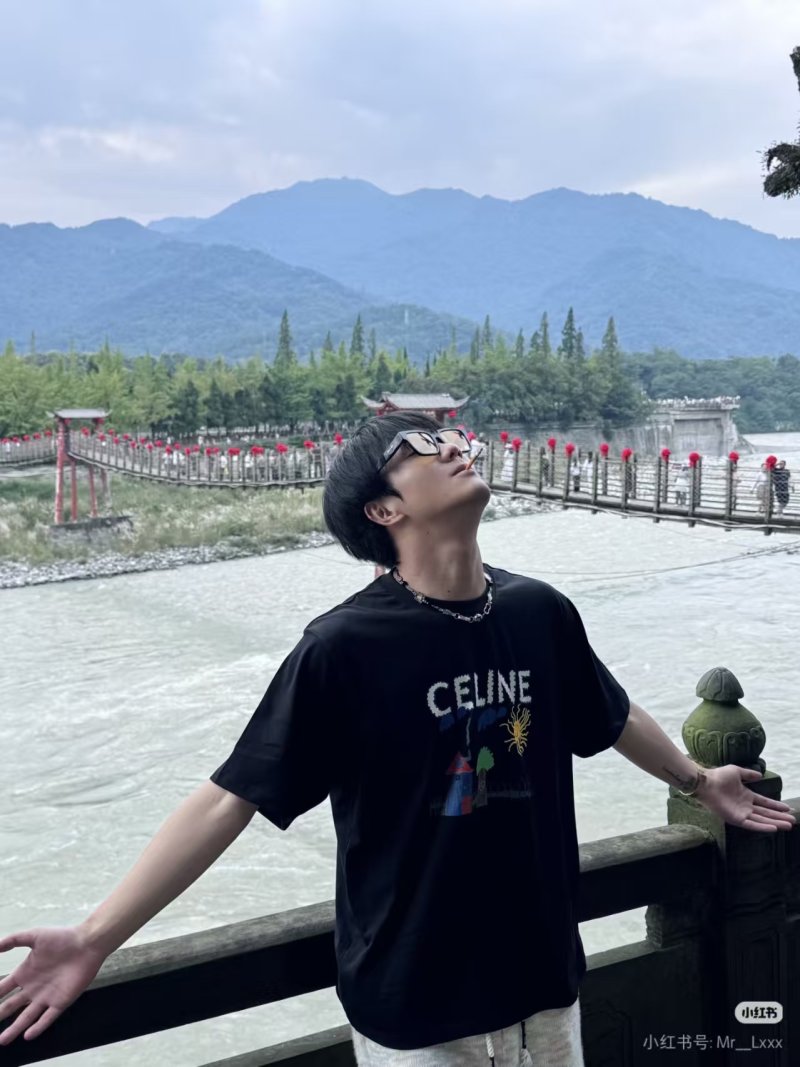 Celine Black Graphic House Print T-Shirt view