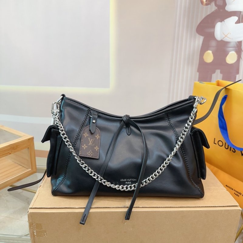 Louis Vuitton Dark Cargo Carryall Chain Shoulder Bag Black