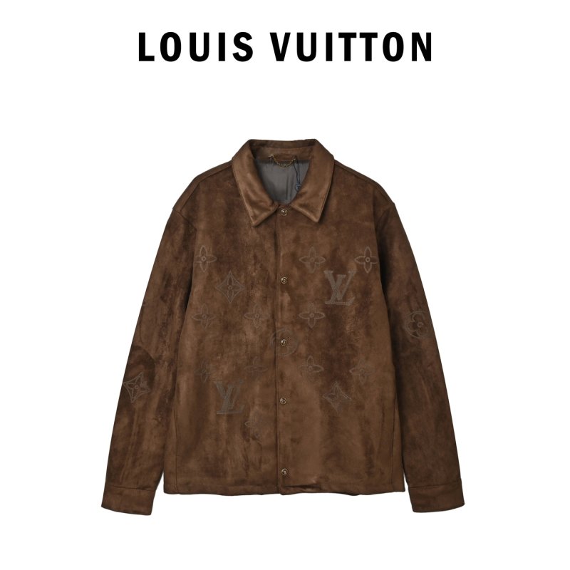 Louis Vuitton Monogram Suede Shirt Jacket Brown view