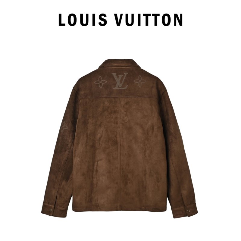 Louis Vuitton Monogram Suede Shirt Jacket Brown view