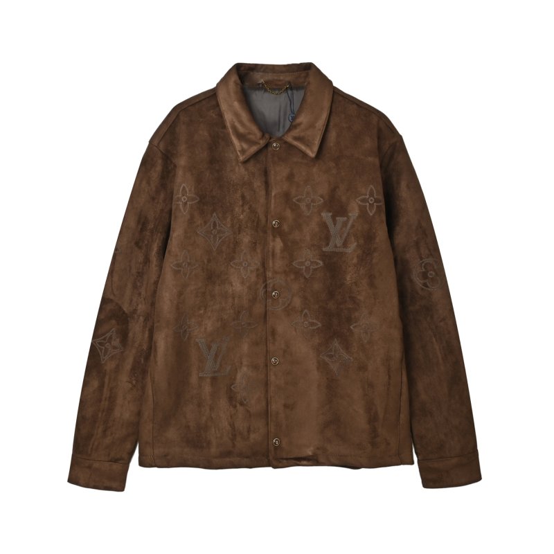 Louis Vuitton Monogram Suede Shirt Jacket Brown view