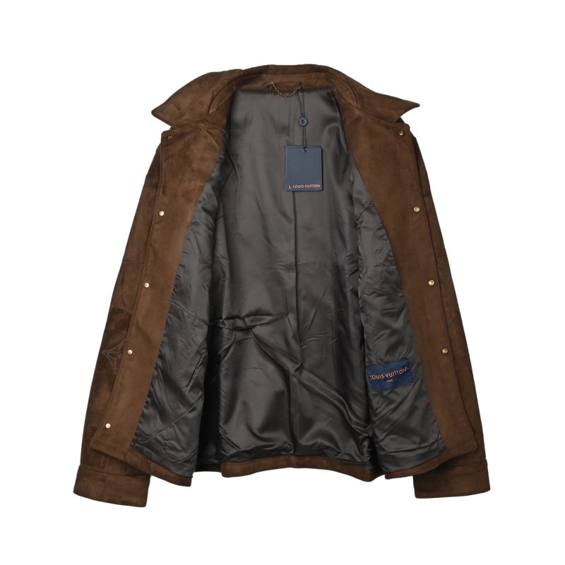 Louis Vuitton Monogram Suede Shirt Jacket Brown view