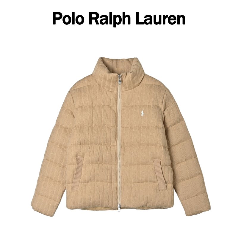 Polo Ralph Lauren Quilted Wool Blend Puffer Jacket Beige