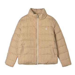 Polo Ralph Lauren Quilted Wool Blend Puffer Jacket Beige view 3