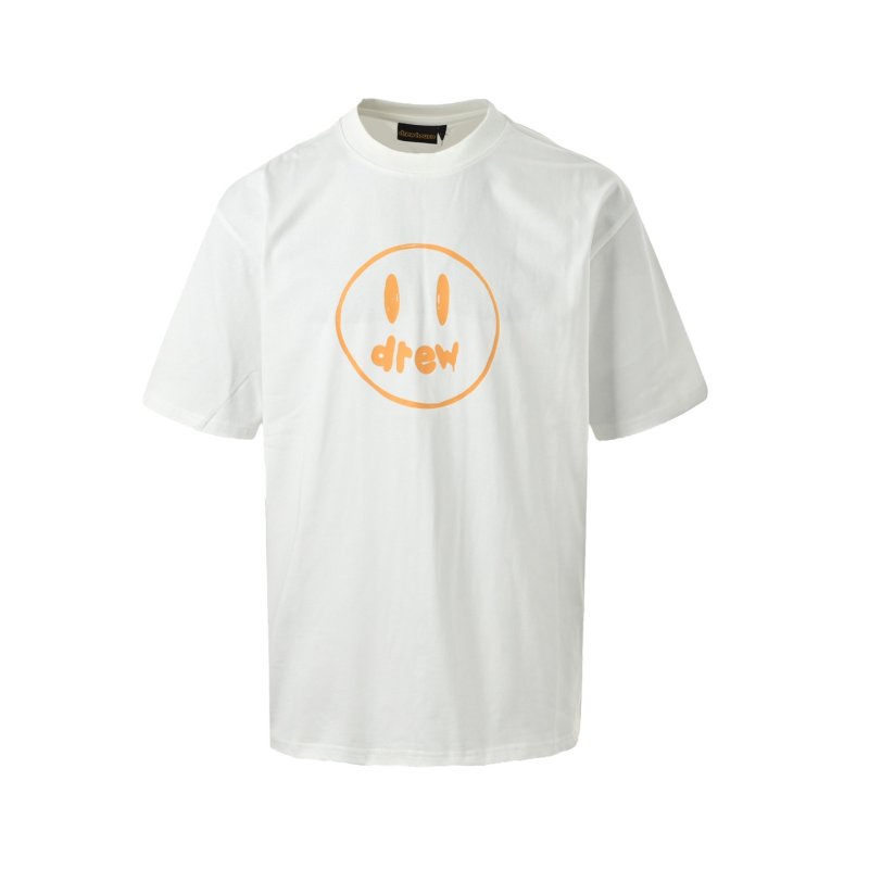 Drew Smiley Face Logo White T-Shirt view