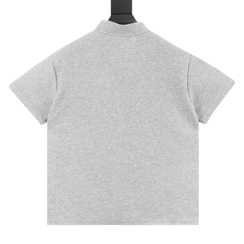Grey Henley Short Sleeve T-Shirt view