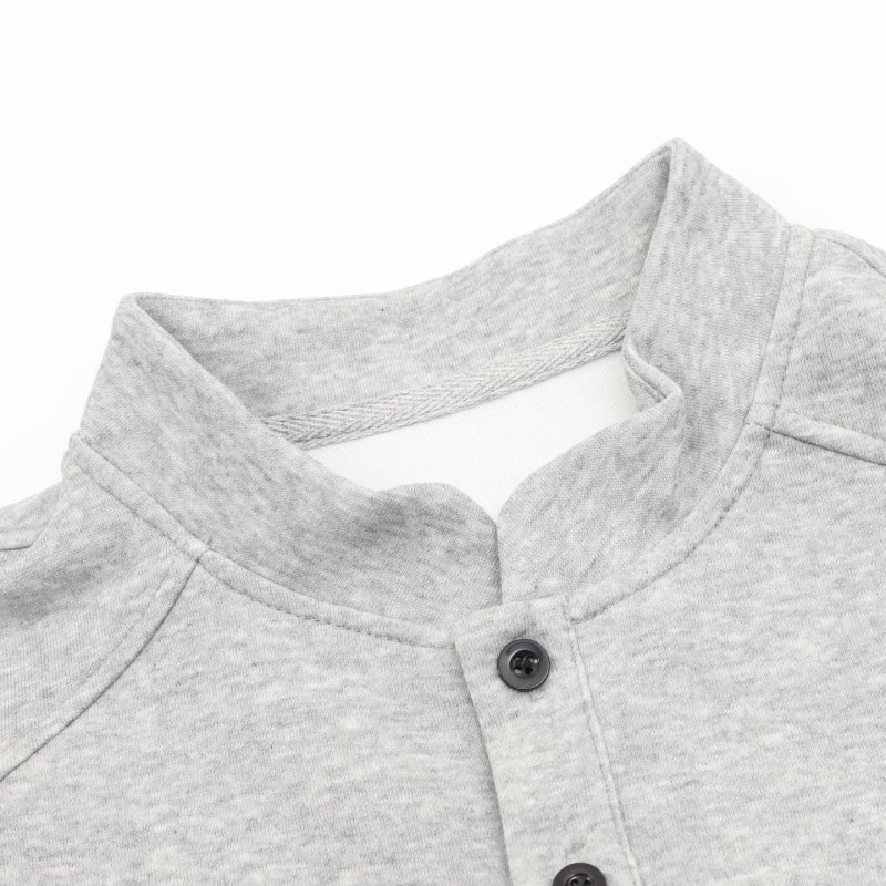 Grey Henley Short Sleeve T-Shirt view