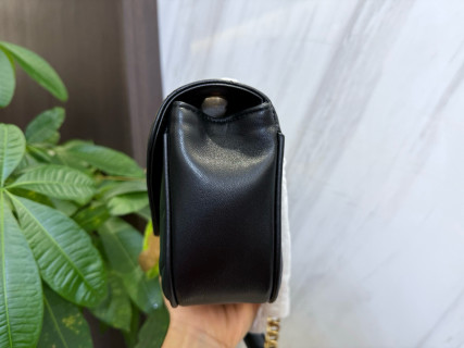 Saint Laurent LouLou Black Quilted Chain Envelope Bag view 4
