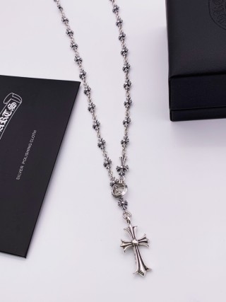 Chrome Hearts Cross Chain Necklace Silver view 3
