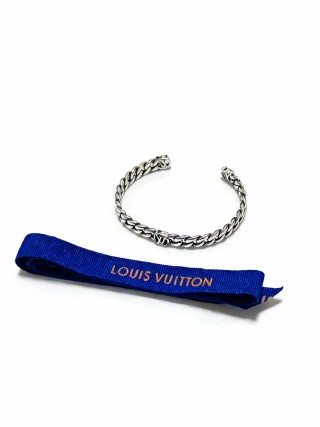 Louis Vuitton Silver Cuban Chain Bracelet - Adjustable